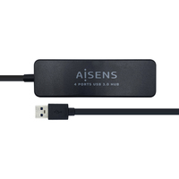 [A106-0399] HUB AISENS A106-0399 USB 3.0 TIPO A/M-4 X TIPO A/H NEGRO 30 CM.