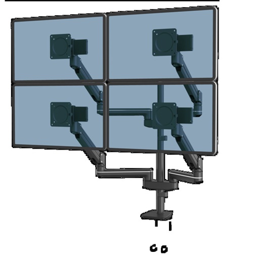 [8610301] BRAZO FELLOWES 8610301  PARA MONITOR TALLO MODULAR™ 4FMS NEGRO