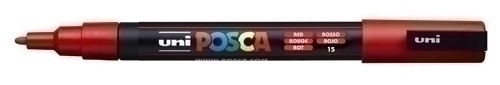 [263632000] MARCADOR UNI-BALL 263632000 T.OPACA NO PERM. UNI POSCA 0,9 (PC-3M) ROJO
