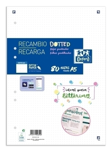 [400173651] RECAMBIO OXFORD 400173651 SCHOOL A5 80h 90gr 6 TALADROS DOTS