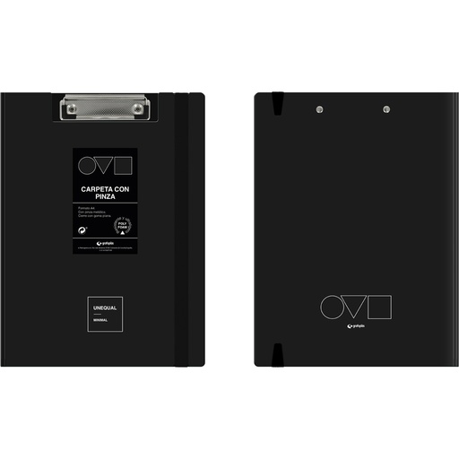 [01550910] CARPETAS GRAFOPLÁS 01550910 A4 C/PINZA SUP UNEQ MINIMAL NEGRO
