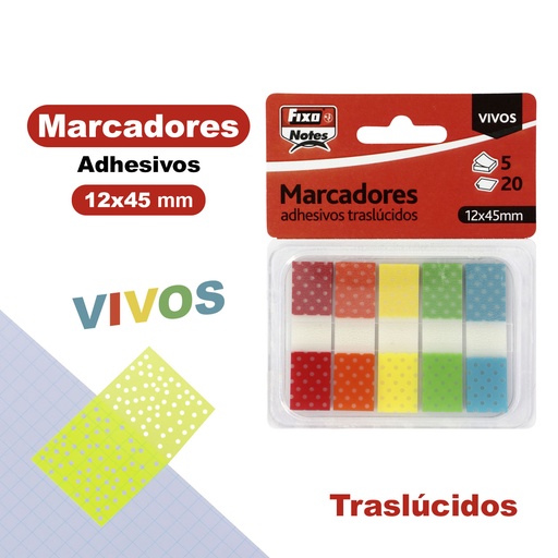 [65008080] INDICE FIXO 65008080 POPUP 5 MARCADORES BANDERITAS  20H 12X45MM VIVO