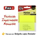 NOTAS FIXO 65007861 PACK 50 NOTAS ADH.TRANSLUCIDAS 75X75MM AMARILLO NEON