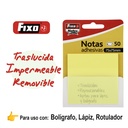 NOTAS FIXO 65007894 PACK 50 NOTAS ADH.TRANSLUCIDAS 75X75MM AMARILL PASTEL