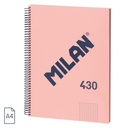 CUADERNO MILAN 57143E80P ESPIRAL CUADRICULA A4 80 H. ROSA