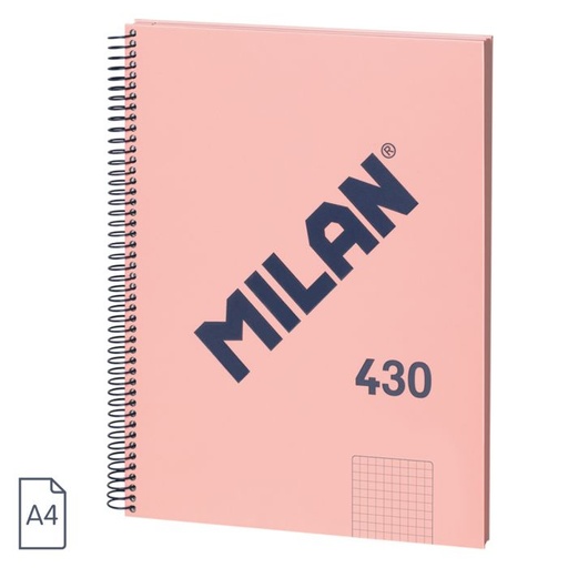 [57143E80P] CUADERNO MILAN 57143E80P ESPIRAL CUADRICULA A4 80 H. ROSA
