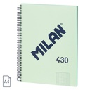 CUADERNO MILAN 57143E80GR ESPIRAL CUADRICULA A4 80 H. VERDE
