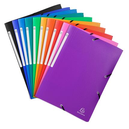 [55840E] CARPETA EXACOMPTA 55840E CON GOMAS 3 SOLAPAS POLIPROPILENO OPAK  COLORES SURTIDOS