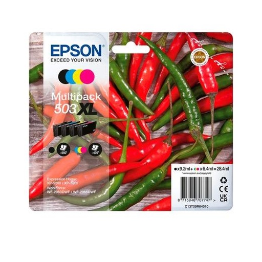[T09R640] CARTUCHO EPSON T09R640  TINTA MULTIPACK BK / C / M / Y XP-5200, 5205 / WF-2960DWF, 2965DWF - 503XL (ALTA CAPACIDAD)