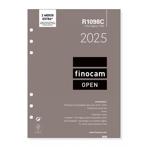 [711910025] RECAMBIO FINOCAM 711910025 OPEN R1098C REC.ANUAL.1000 1DP 2025 CAT+