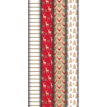 [223877C] ROLLO PAPEL REGALO 223877C KRAFT BR.70G, LOVEHOM RED 5X0,70M