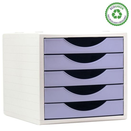 [4005MLPS] MODULO A.2000 4005MLPS ECOGREEN ARCHIVOTEC SOSTENIBLE 5 CAJONES MALVA PASTEL