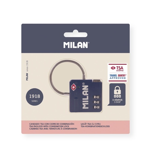 [BWM10527SNCB] CANDADO MILAN TSA BWM10527SNCB CIERRE DE COMBINACIÓN, COLECCION 430 SINCE 1918 AZUL