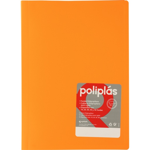 [01470052] CARPETAS POLIPLAS 01470052 CON FUNDAS SOLDADAS NARANJA OPACO TRADICIONAL