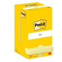 BLOC NOTAS POST-IT 7100290160 ADHESIVAS 654 100H 76X76 CANARY YELLOW PAQUETE 12 UD