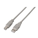 CABLE AISENS USB 2.0 IMPRESORA, TIPO A/M-B/M, BEIGE, 1.0M