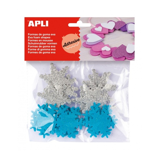 [13488] GOMA EVA APLI 13488 COPOS NIEVE ADH. PURPURINA 22UN