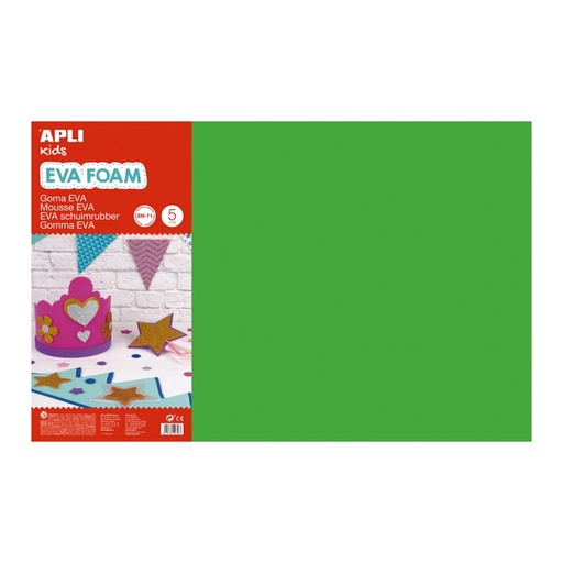 [12761] GOMA EVA APLI 12761 400x600x2MM VERDE 5UN