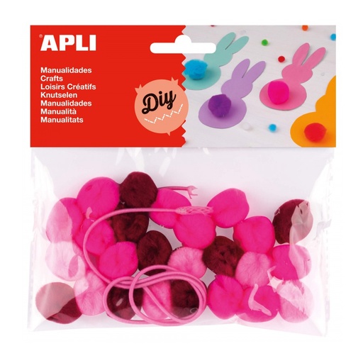 [14788] POM POM APLI 14788 TONOS ROSA COLLARES 25UN