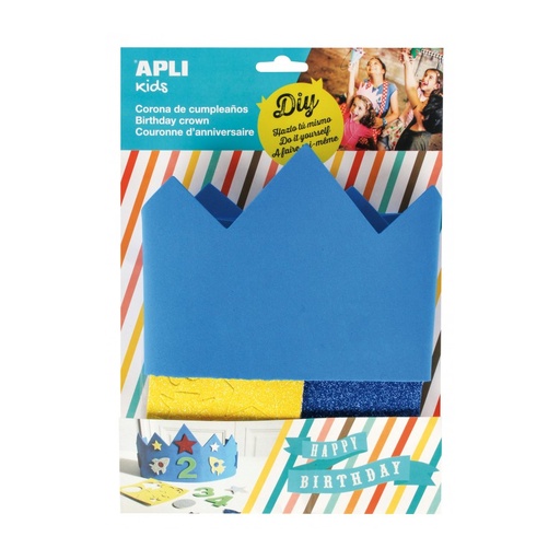 [14478] BOLSA APLI 14478 CORONA CUMPLEAÑOS GOMA EVA-AZUL 1U