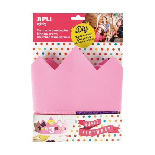 [14479] BOLSA APLI 14479 CORONA CUMPLEAÑOS GOMA EVA-ROSA1U
