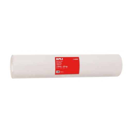 [14225] ROLLO KRAFT APLI 14225 110CM 280MTS BLANCO 25KG 80GR