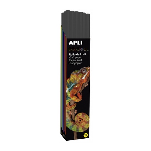 [14446] ROLLO KRAFT APLI 14446 1x25M NEGRO 70GR