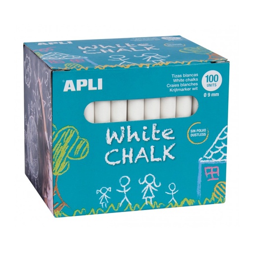 [14577] TIZA APLI 14577 BLANCA REDONDA 100UN