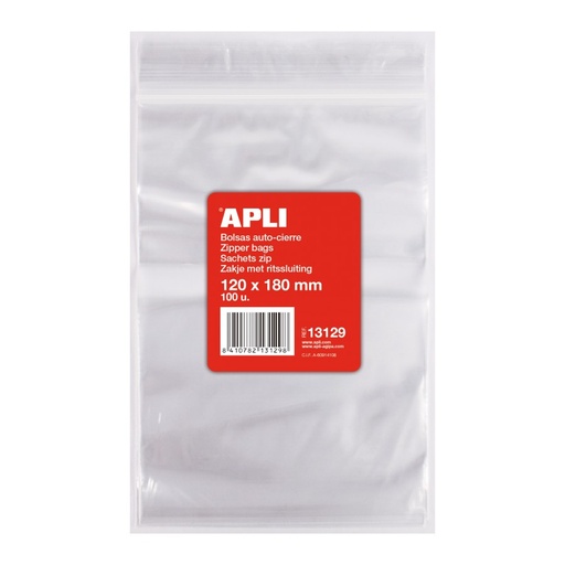[13129] PACK APLI 13129 100 BOLSAS AUTOCIERRE  120 X 180MM