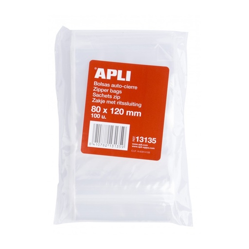 [13135] BOLSA APLI 13135 AUTOCIERRE 80x120MM PAQ. 100UN