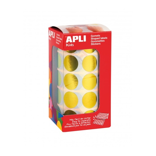 [12047] GOMETS APLI 12047 Ø 20MM REDONDOS AMARILLO METALIZ. 1770UN