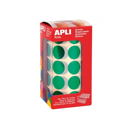 [12050] GOMETS APLI 12050 Ø 20MM REDONDOS VERDE METALIZ. 1770UN