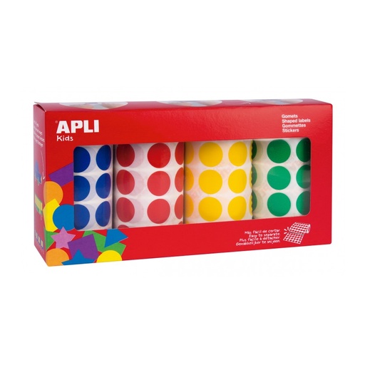 [13793] GOMETS APLI 13793 Ø 20MM REDONDOS COLORES SURTID. PACK 4UN 7080UN