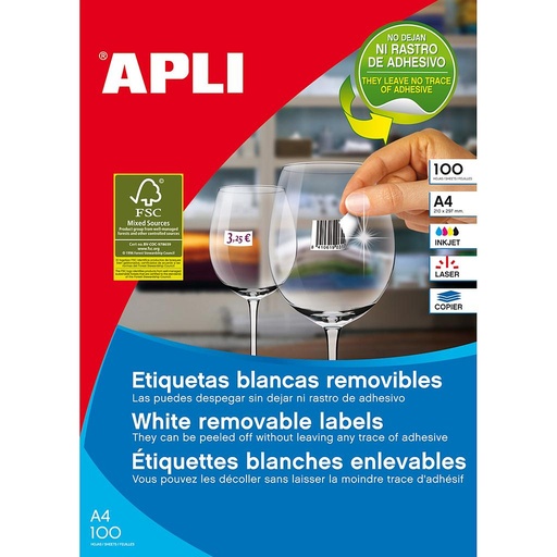 [3058] ETIQUETAS APLI 3058 105,0X148,0 100H REMOVIBL. A4