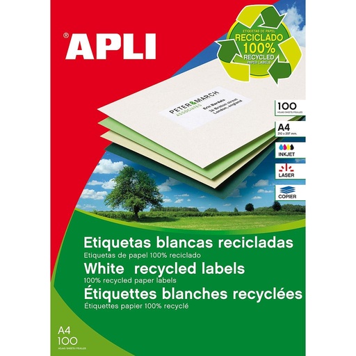 [12061] ETIQUETAS APLI 12061 70,0X 37,0 100H RECICL. A4