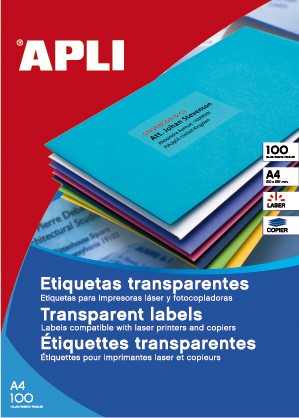 [11918] ETIQUETAS APLI 11918 70,0X 37,0 100H TRANSP. LASER COPY A4