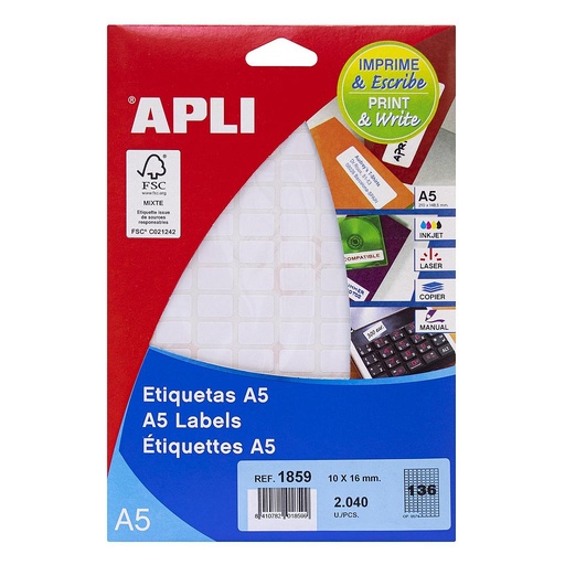 [1859] ETIQUETAS APLI 1859 10,0X 16,0 15H A5