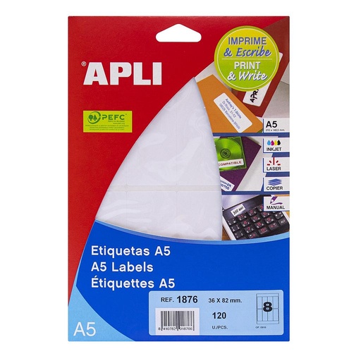 [1876] ETIQUETAS APLI 1876 36,0X 82,0 15H A5