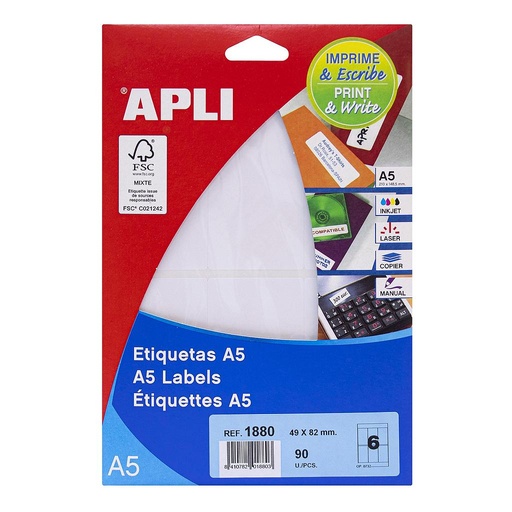 [1880] ETIQUETAS APLI 1880 49,0X 82,0 15H A5