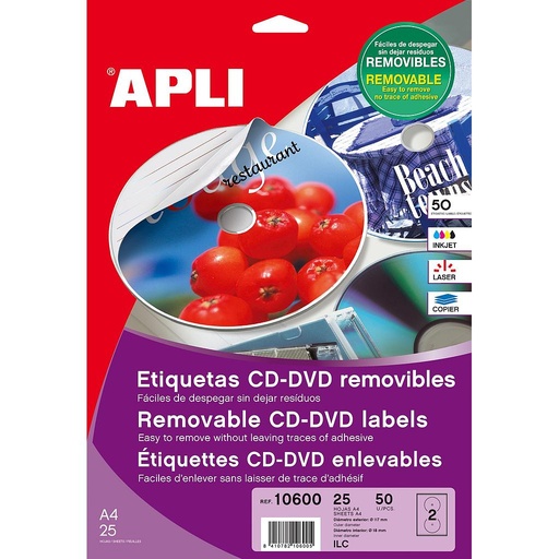 [10600] BOLSA APLI 10600 ETIQUETAS CD REMOVIBLES  25H