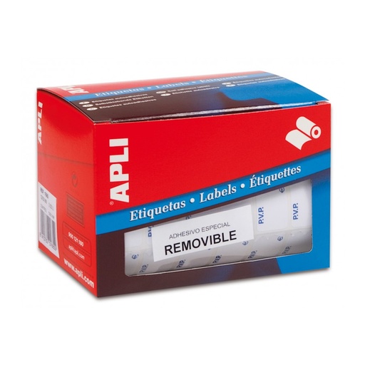 [10088] ETIQUETAS APLI 10088 16x22 PVP  REMOVIBL. NARANJA FLUOR ROLLO 2520 UN