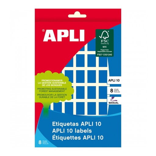 [2751] ETIQUETAS APLI 2751 12x18 AZUL APLI 8 448 UN