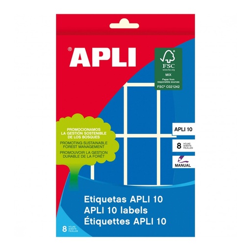 [2755] ETIQUETAS APLI 2755 25x40 AZUL APLI 8 128 UN