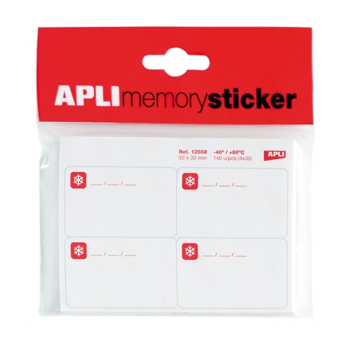[12558] ETIQUETAS APLI 12558 50x30 CONGELADO REMOVIBL. BLOC MEMORY 140 UN