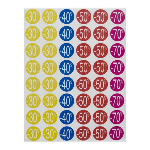 [101232] ETIQUETAS APLI 101232 Ø 24 DESCUENTOS -30/-70% 240 UN