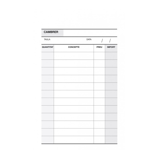 [12722] TALONARIO APLI 12722 CAMARERO BOLSILLO 9X14 DUPLIC. A-140 CAT.