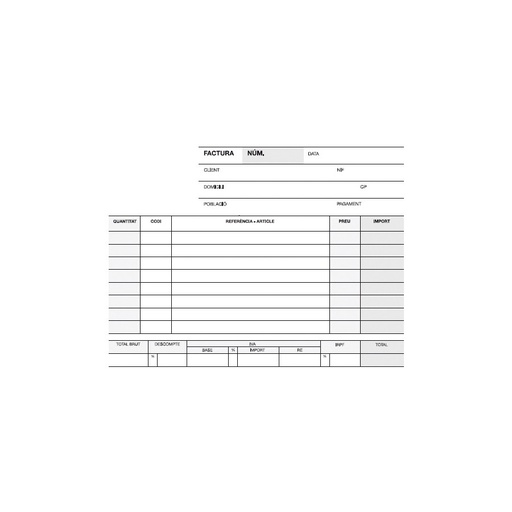 [12942] TALONARIO APLI 12942 FACTURAS 1/8 APAISADO DUPLICADO A-67 CAT.