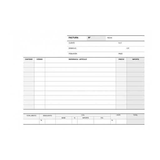 [13745] TALONARIO APLI 13745 FACTURAS 1/4 APAISADO TRIPLICADO A-66 CAST.