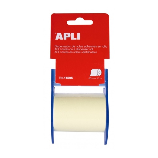 [11595] NOTAS APLI 11595 60x10 AMARILLO ROLLO 10 MTS