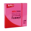 BLOC NOTAS APLI 11898 75x75 ROSA FLUOR. 100H